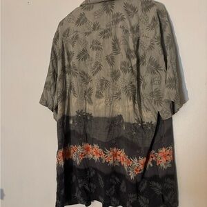 Havana Jacks Cafe Silk Men's Casual Button Down Shirt - Gray Floral Design